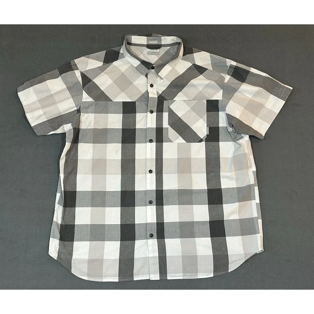 Columbia Shirt Mens Short Sleeve Button Down Regular Fit Size XXL